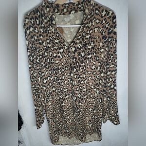 Women's Medium Ecote Long Cheetah Print Shirt